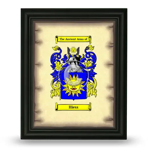 Hiess Coat of Arms Framed - Black