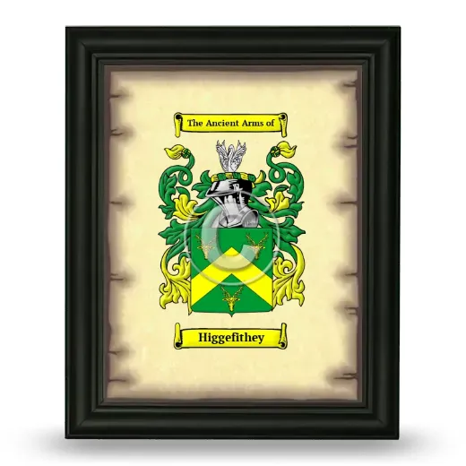 Higgefithey Coat of Arms Framed - Black