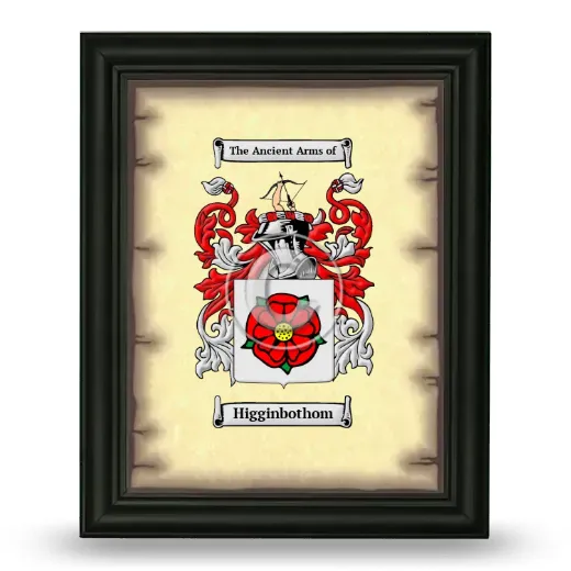 Higginbothom Coat of Arms Framed - Black