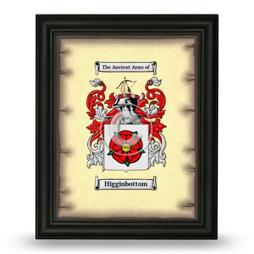 Higginbottom Coat of Arms Framed - Black