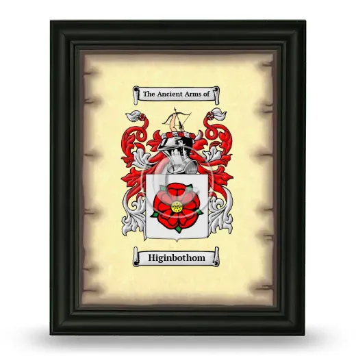 Higinbothom Coat of Arms Framed - Black