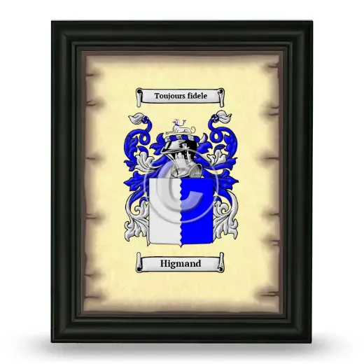 Higmand Coat of Arms Framed - Black