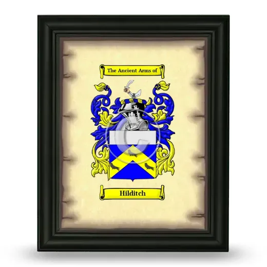 Hilditch Coat of Arms Framed - Black