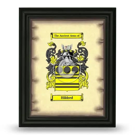 Hildred Coat of Arms Framed - Black