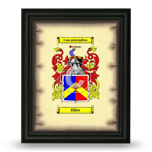 Hiles Coat of Arms Framed - Black