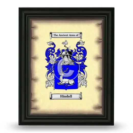 Hindall Coat of Arms Framed - Black