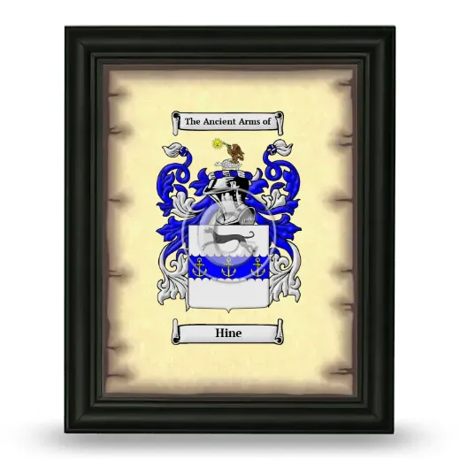 Hine Coat of Arms Framed - Black