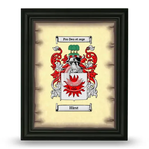 Hirst Coat of Arms Framed - Black