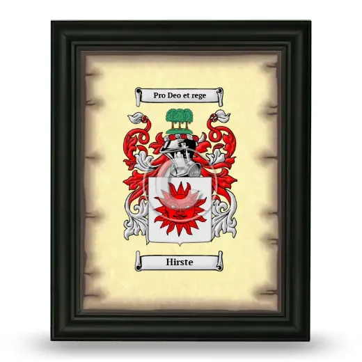 Hirste Coat of Arms Framed - Black