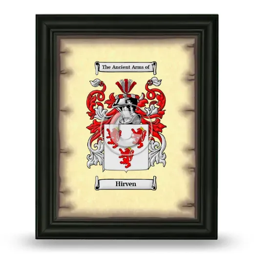 Hirven Coat of Arms Framed - Black