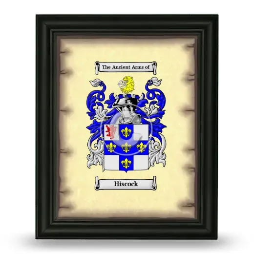 Hiscock Coat of Arms Framed - Black