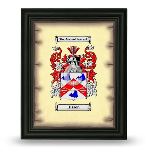 Hisson Coat of Arms Framed - Black