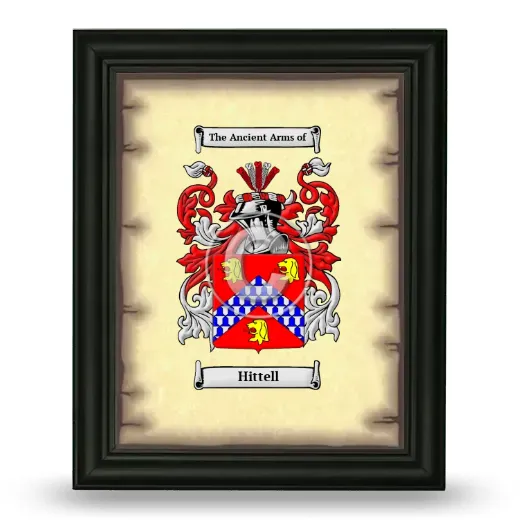Hittell Coat of Arms Framed - Black