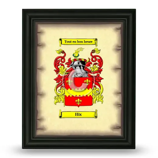 Hix Coat of Arms Framed - Black