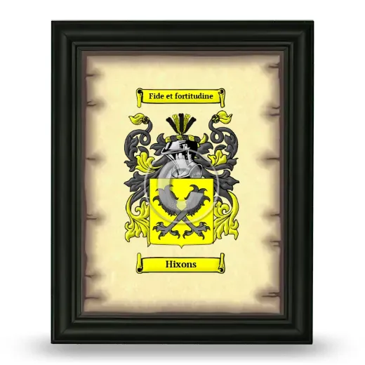 Hixons Coat of Arms Framed - Black