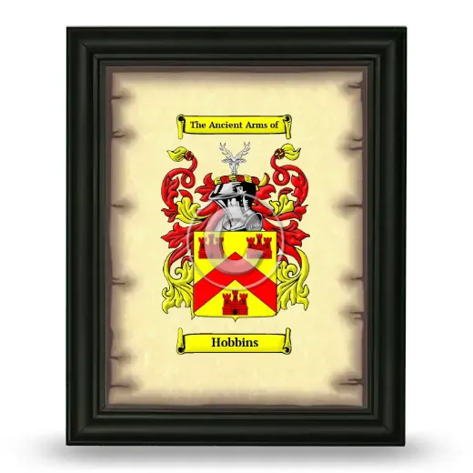 Hobbins Coat of Arms Framed - Black
