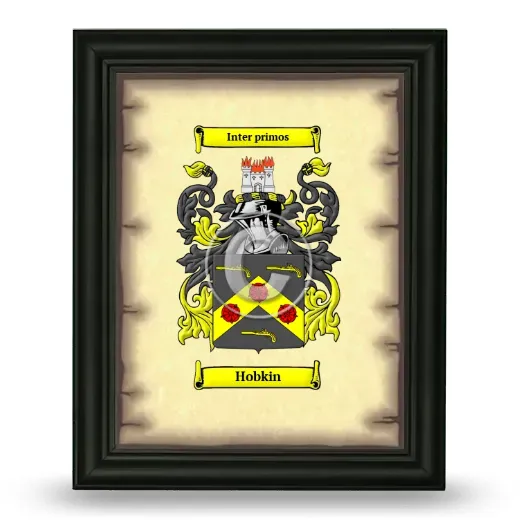 Hobkin Coat of Arms Framed - Black