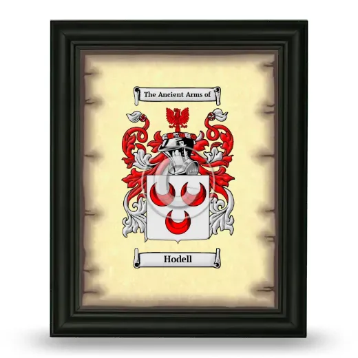 Hodell Coat of Arms Framed - Black