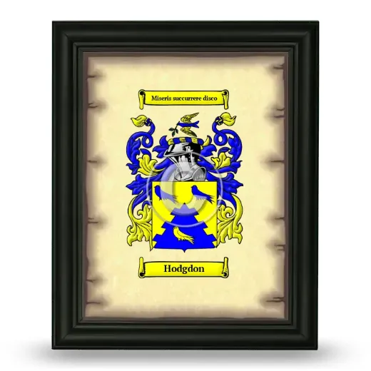 Hodgdon Coat of Arms Framed - Black