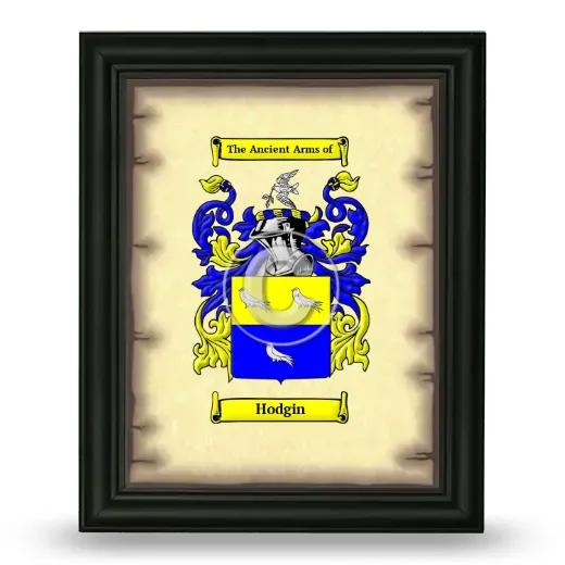 Hodgin Coat of Arms Framed - Black