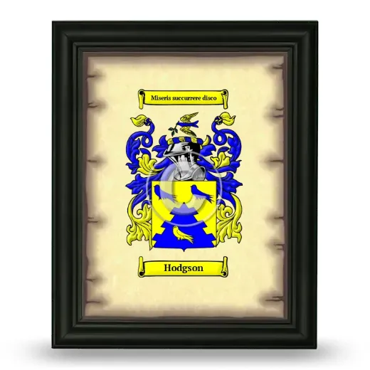 Hodgson Coat of Arms Framed - Black