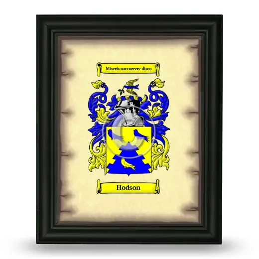 Hodson Coat of Arms Framed - Black