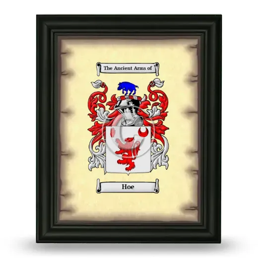 Hoe Coat of Arms Framed - Black