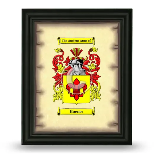 Hoener Coat of Arms Framed - Black