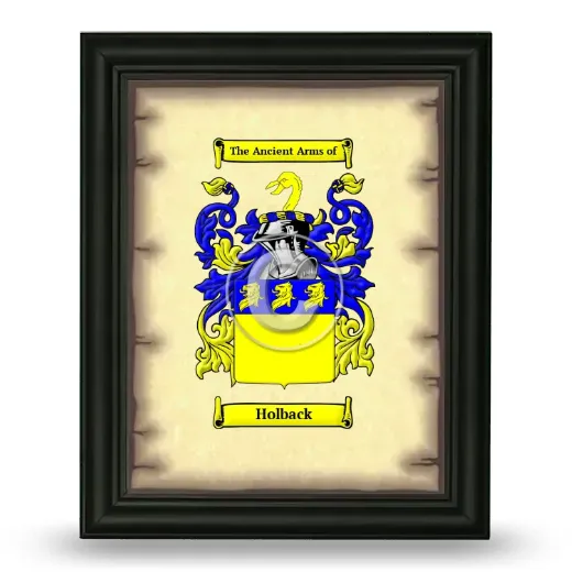 Holback Coat of Arms Framed - Black