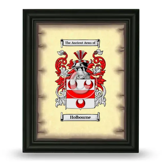 Holbourne Coat of Arms Framed - Black