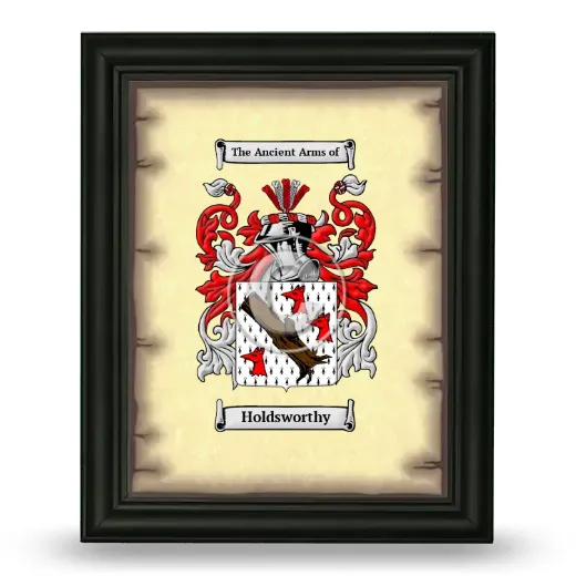 Holdsworthy Coat of Arms Framed - Black