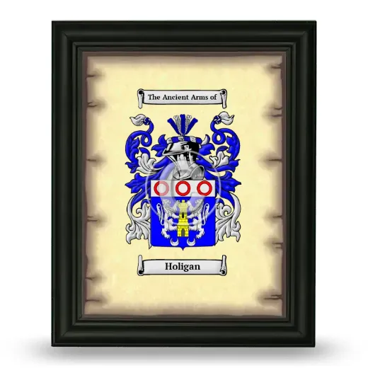 Holigan Coat of Arms Framed - Black