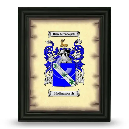 Holingworth Coat of Arms Framed - Black