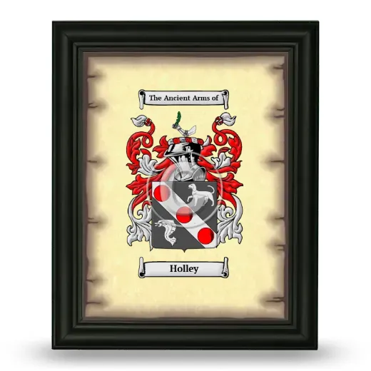 Holley Coat of Arms Framed - Black