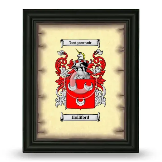Holliford Coat of Arms Framed - Black
