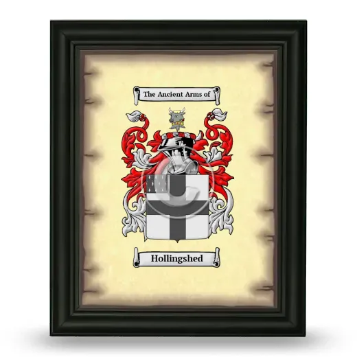 Hollingshed Coat of Arms Framed - Black