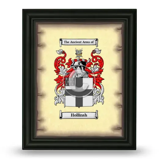 Hollinsh Coat of Arms Framed - Black