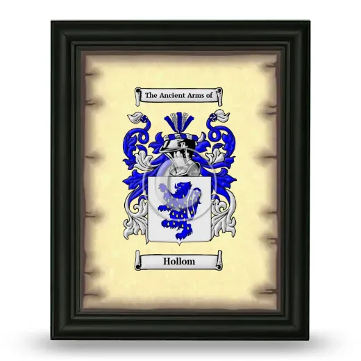 Hollom Coat of Arms Framed - Black