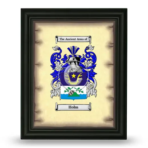 Holm Coat of Arms Framed - Black