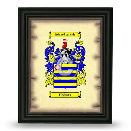Holmes Coat of Arms Framed - Black