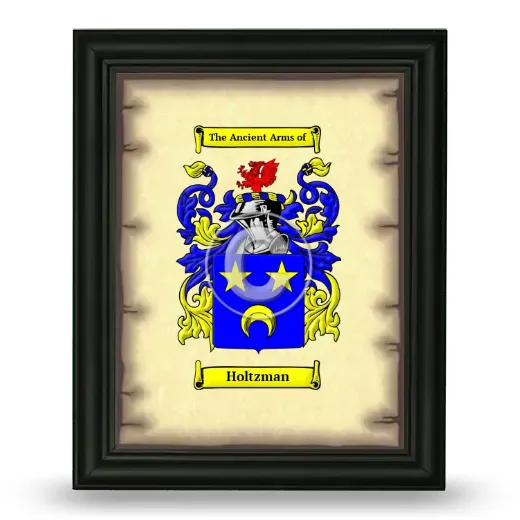 Holtzman Coat of Arms Framed - Black