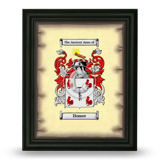 Homer Coat of Arms Framed - Black