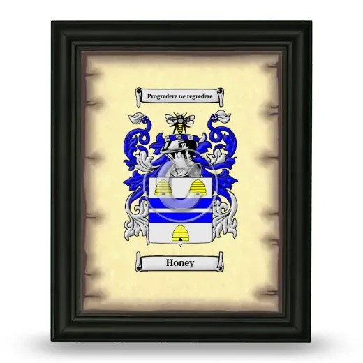 Honey Coat of Arms Framed - Black