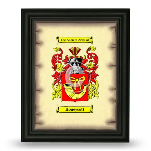 Honeycott Coat of Arms Framed - Black