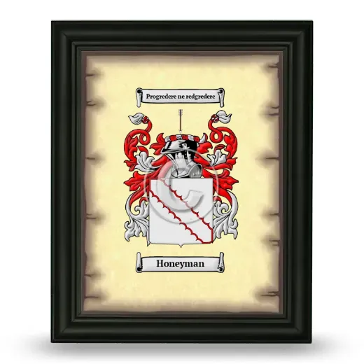 Honeyman Coat of Arms Framed - Black