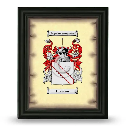 Honican Coat of Arms Framed - Black