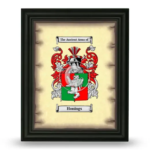 Honings Coat of Arms Framed - Black