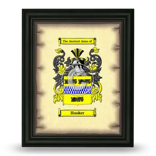 Hooker Coat of Arms Framed - Black