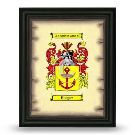 Hooper Coat of Arms Framed - Black