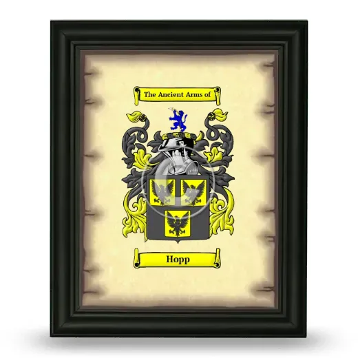 Hopp Coat of Arms Framed - Black